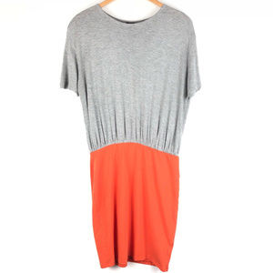 ASOS Dress 8 Gray Orange Knit colorblock knit
